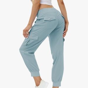 Women's Light Blue Cargo Jogger Pants